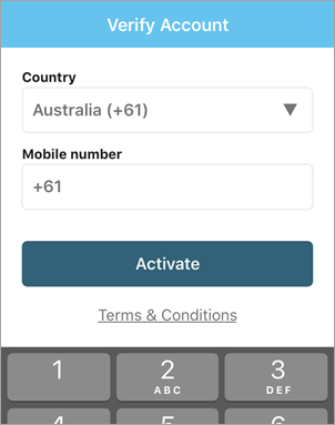 enter mobile phone number